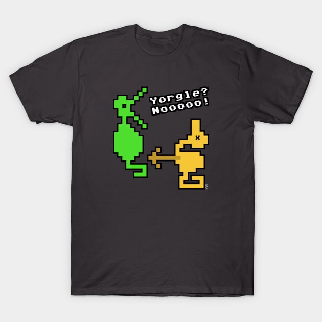 Vintage Video Game Dragons Nooooo! T-Shirt by Out of Memory